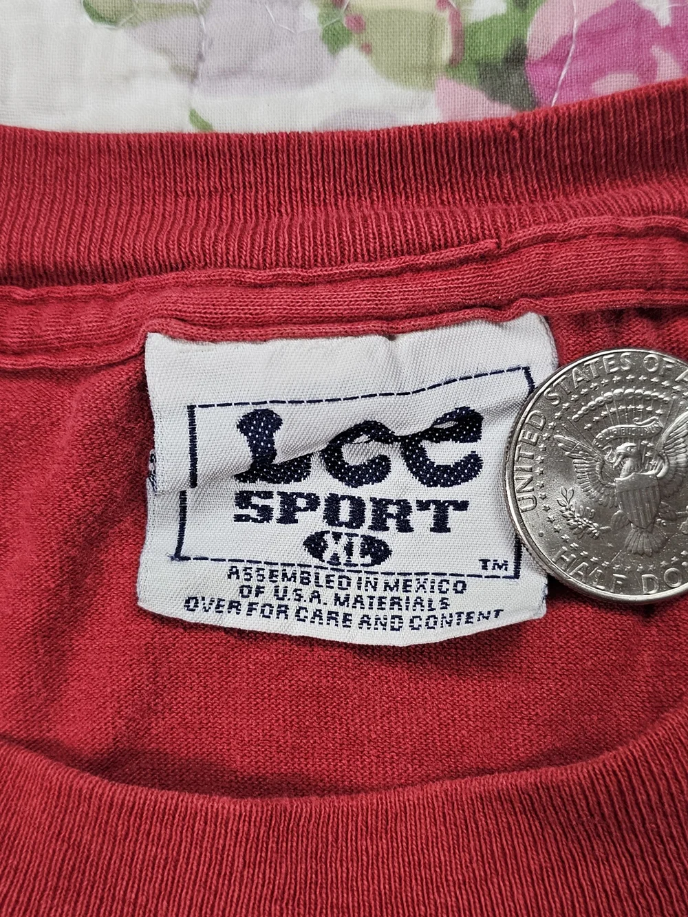 VTG Lee Sport Washington State Cougars Logo Cotton Crew Neck T-Shirt Red XL
